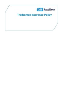 ARCHIVED - PTRA050614 FastFlow Tradesman Insurance Policy (PDF 963Kb)