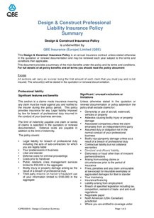 ARCHIVED - KJPE030515 Design and Construct Professional Liability Summary