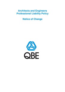 ARCHIVED - NJPR250518 QBE Architects' and Engineers' Professional Liability Notice of Change 