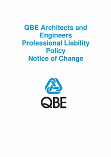 ARCHIVED - NJPR010119 QBE Architects and Engineers Professional Liability Policy Notice of Change
