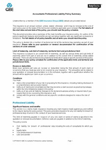 ARCHIVED - KJPP060819 QBE Accountants Professional Liability Summary