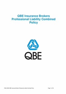ARCHIVED - PJBL100520 QBE Insurance Brokers Professional Liability Combined Policy