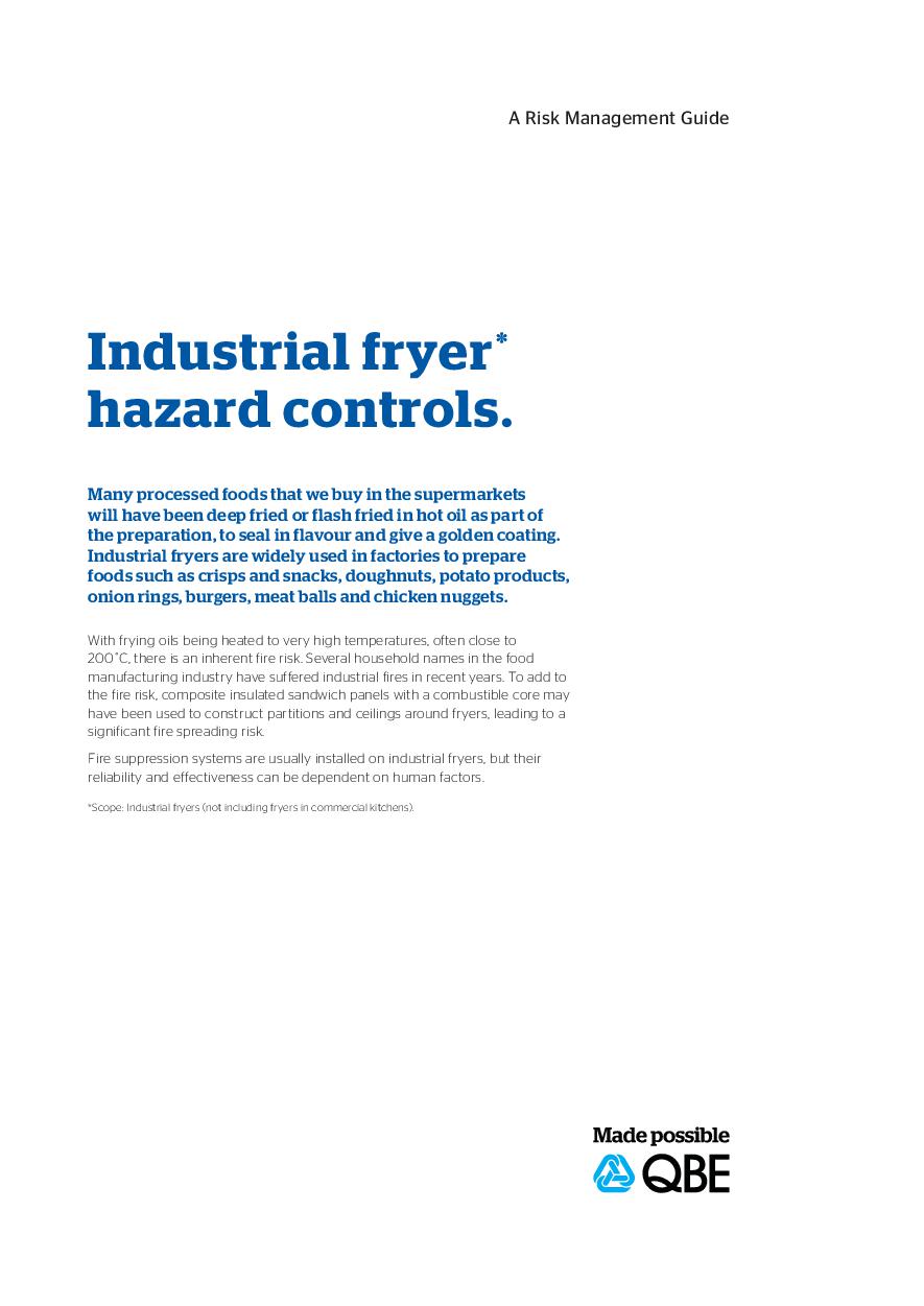 Industrial fryer hazard controls