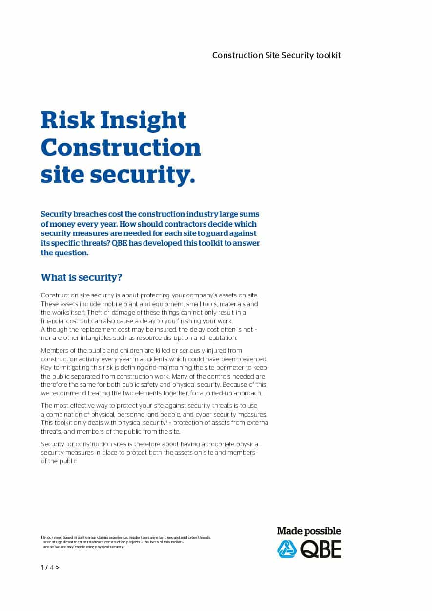 Construction Site Security Risk Insight