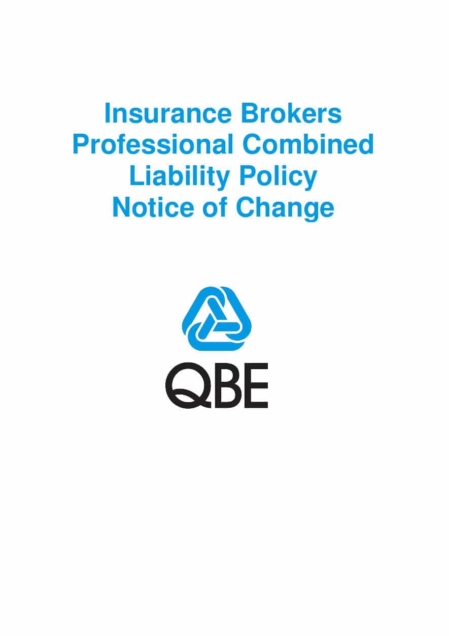 NJBL011021 Insurance Brokers Professional Combined Liability Notice of Change