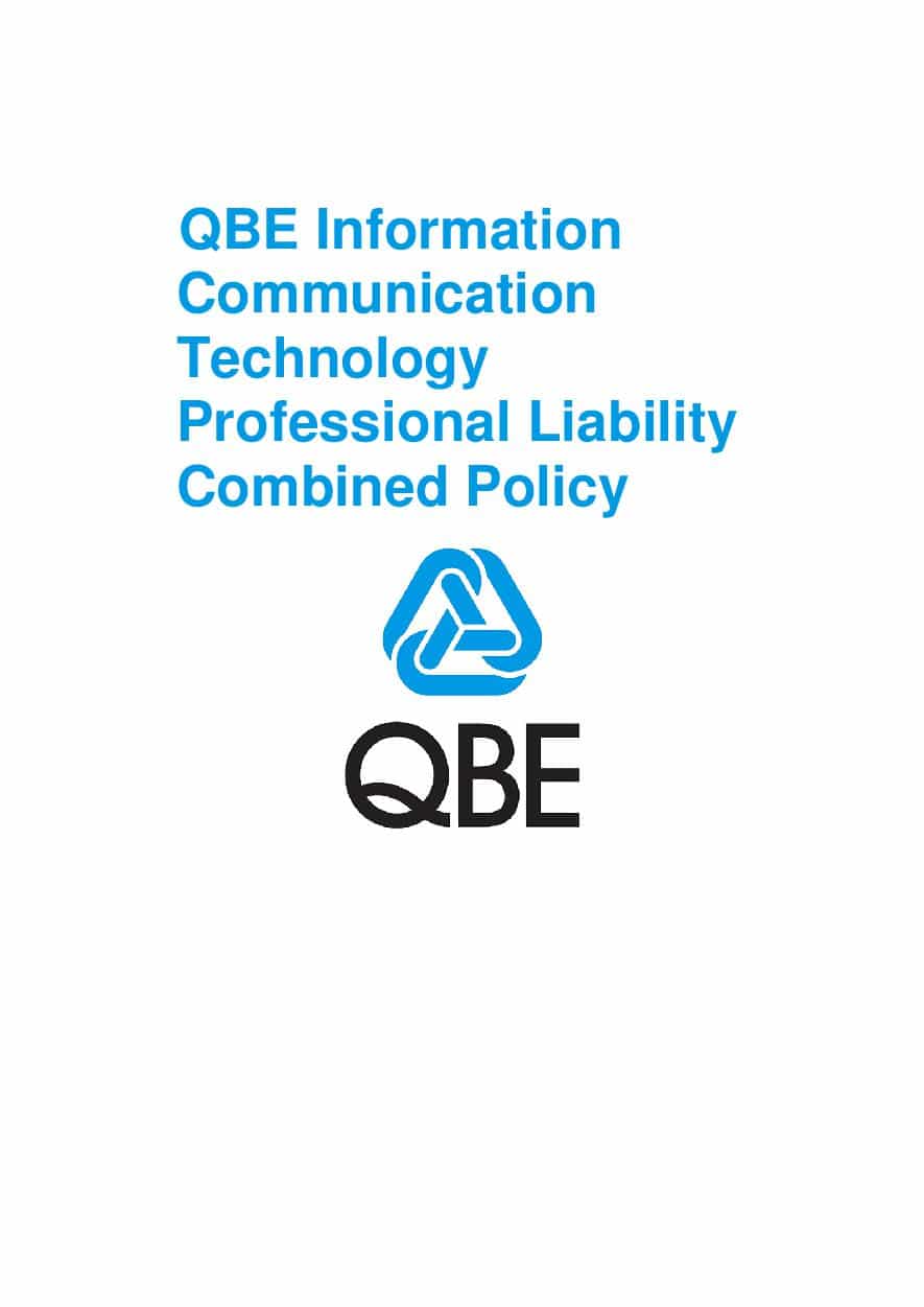 PJPV011021 QBE Information Communication Technology Professional Liability Combined Policy