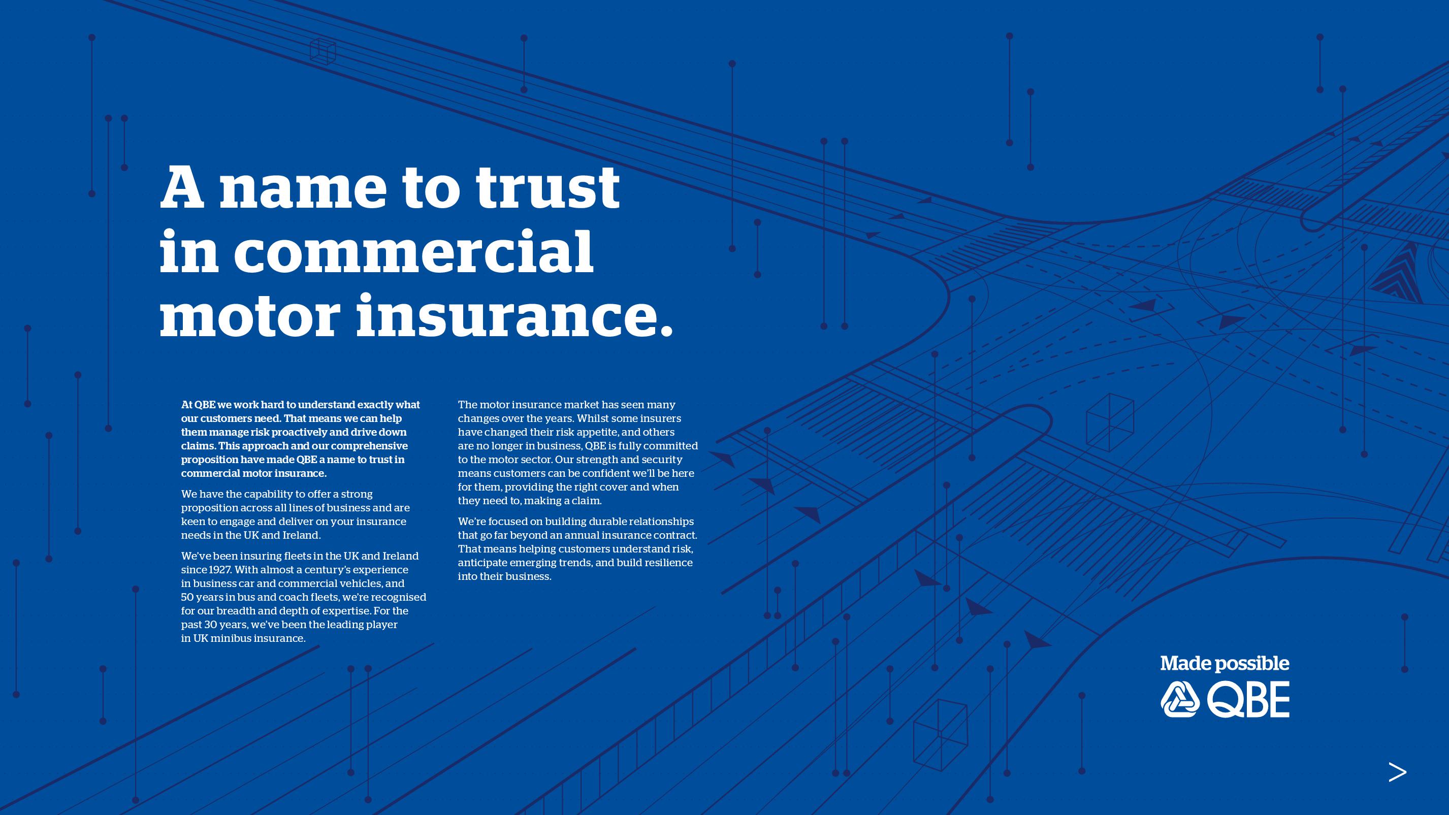 QBE: a name to trust in commercial motor insurance
