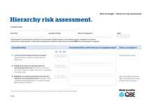Work at Height - Hierarchy Risk Assessment