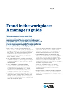 Fraud in the Workplace - Managers Guide