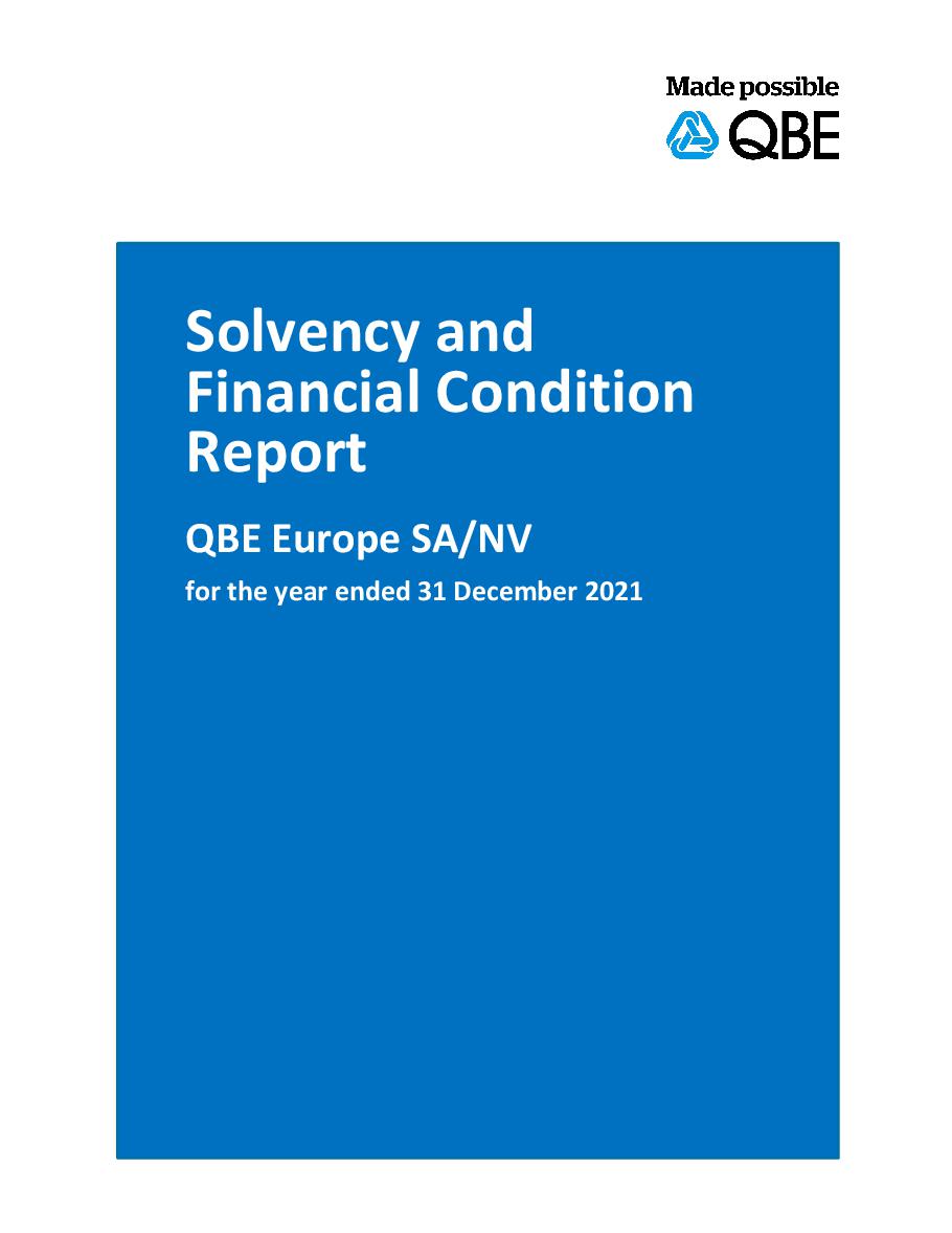 QBE Europe Solo Solvency and Financial Condition Report 2021