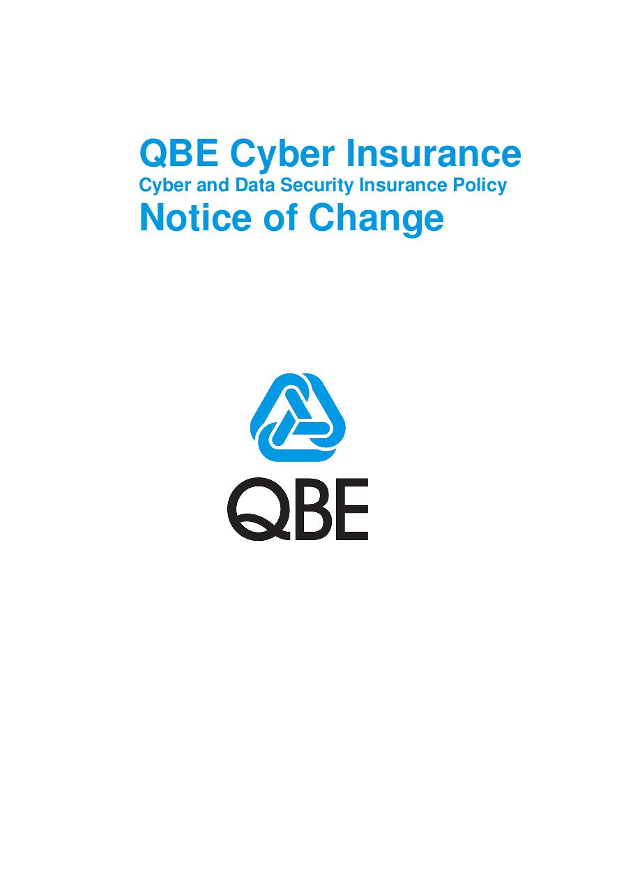 NCYS010422 QBE Cyber Insurance Policy Notice of Change