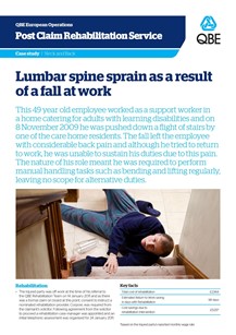 Lumbar spine sprain as a result of a fall at work