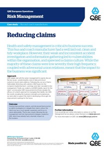 Bus and coach manufacturer - Reducing claims (PDF 193Kb)
