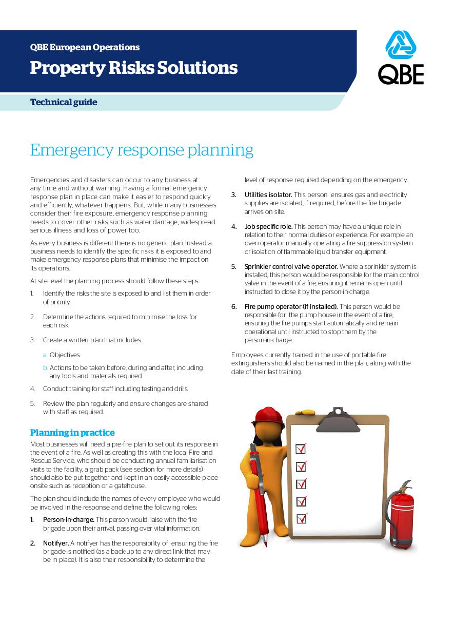Emergency Response Planning (PDF 172Kb) 