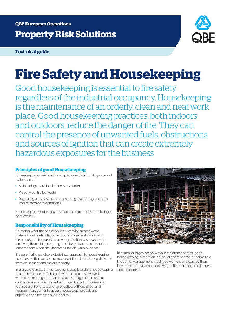 Fire Safety and Housekeeping QBE European Operations
