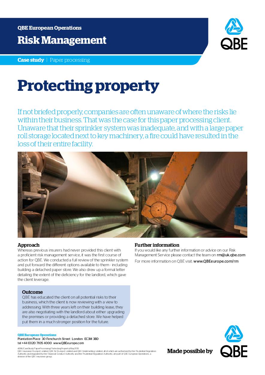 Protecting Property - Paper Manufacturer (PDF 262Kb) 