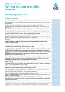 Winter Freeze Checklist (PDF 66Kb) 