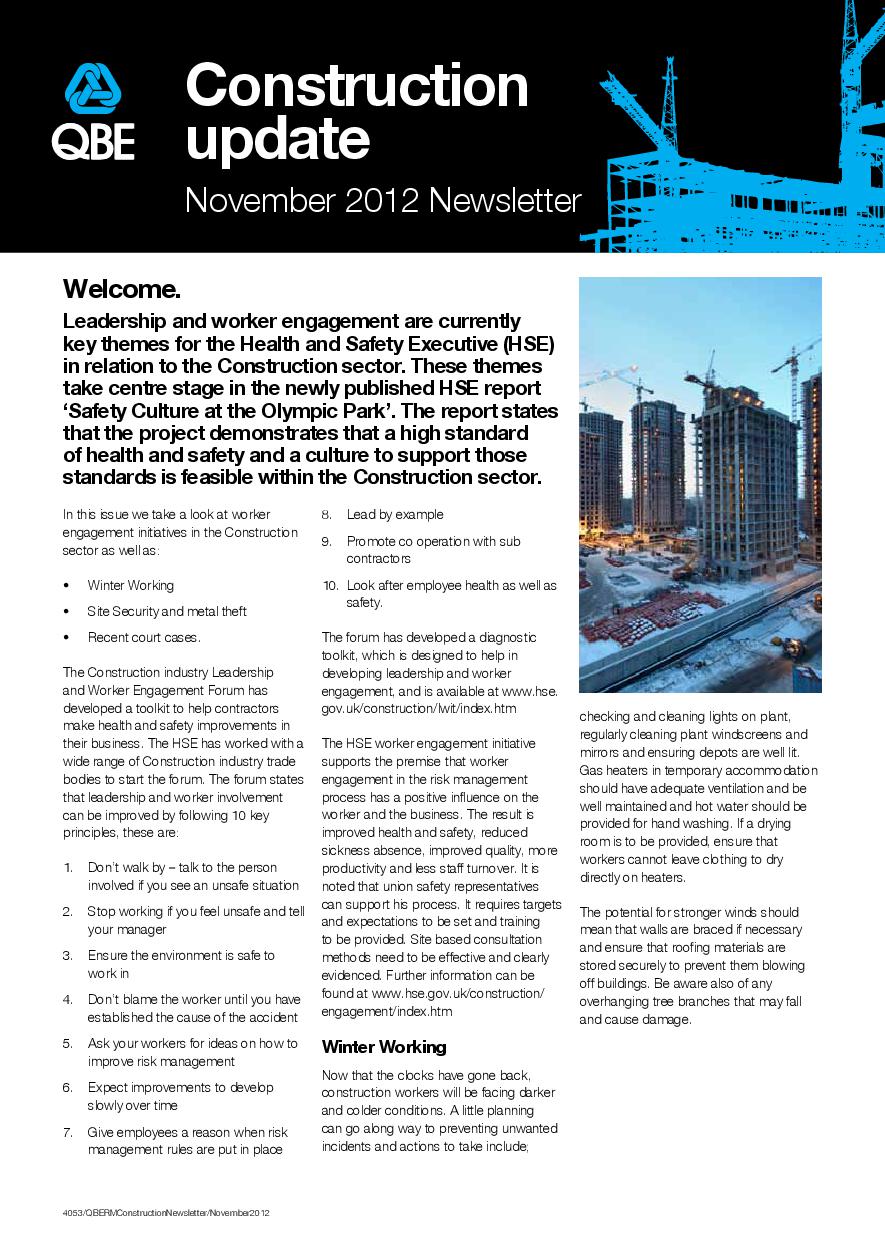Construction Newsletter - November 2012 (414Kb) 