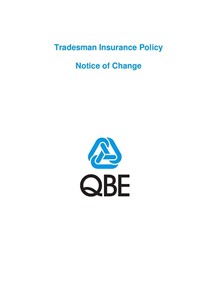 NTRA120816 Tradesman Insurance Policy (Imarket) Notice of change (PDF 74Kb)