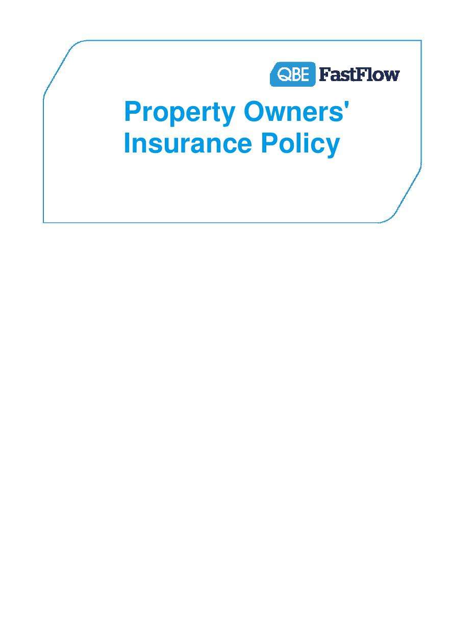 PPOF010914 FastFlow Property Owners Policy Wording QBE European