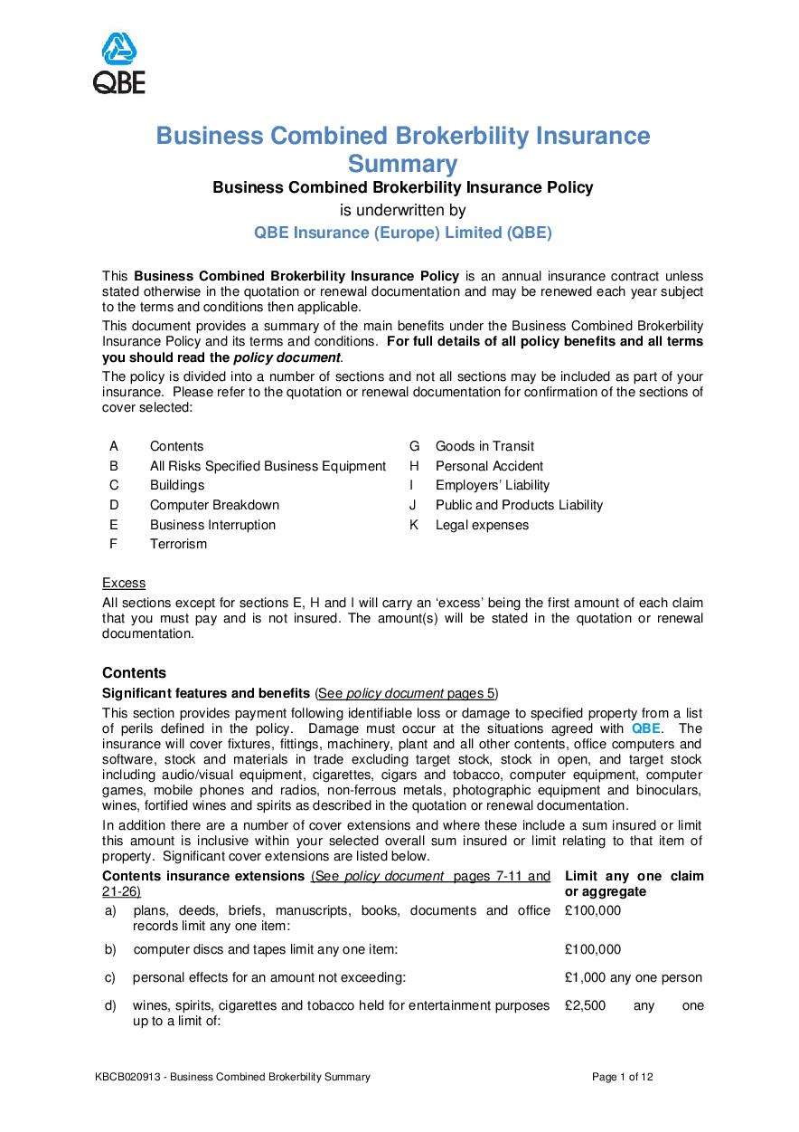 KBCB020913 Business Combined Brokerbility Summary (PDF 131Kb)