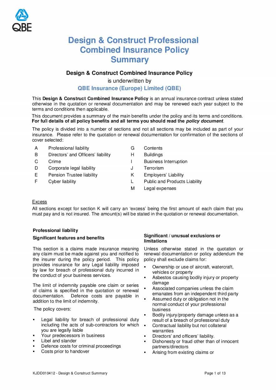 ARCHIVE - KJDD010412 Design and Construct Professional Combined Summary