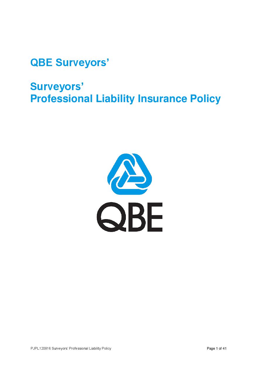 ARCHIVE - PJPL120816 QBE Surveyors' Professional Liability