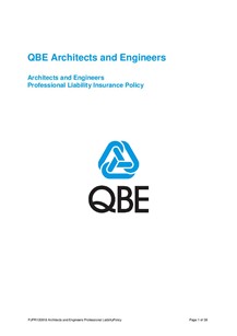 ARCHIVE - PJPR120816 QBE Architects' and Engineers' Professional Liability Policy