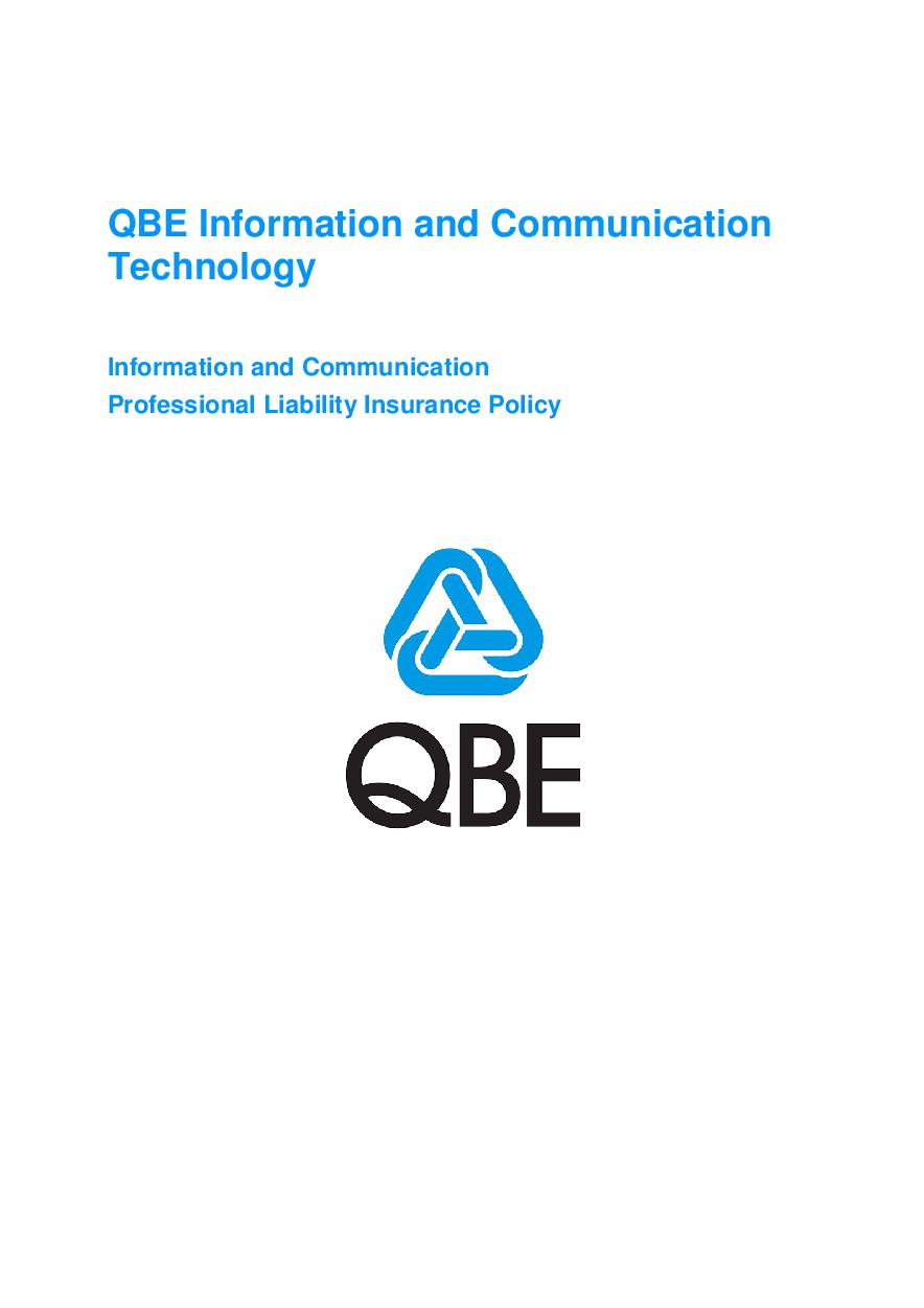 ARCHIVE - JPW020913 QBE Information Communication Technology Prof Liability