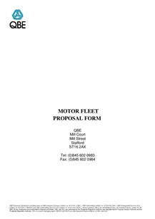 Motor Fleet proposal form (PDF 176Kb)