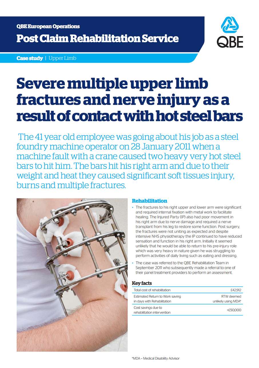 Severe multiple upper limb fractures and nerve injury case study (PDF 1.6Mb)
