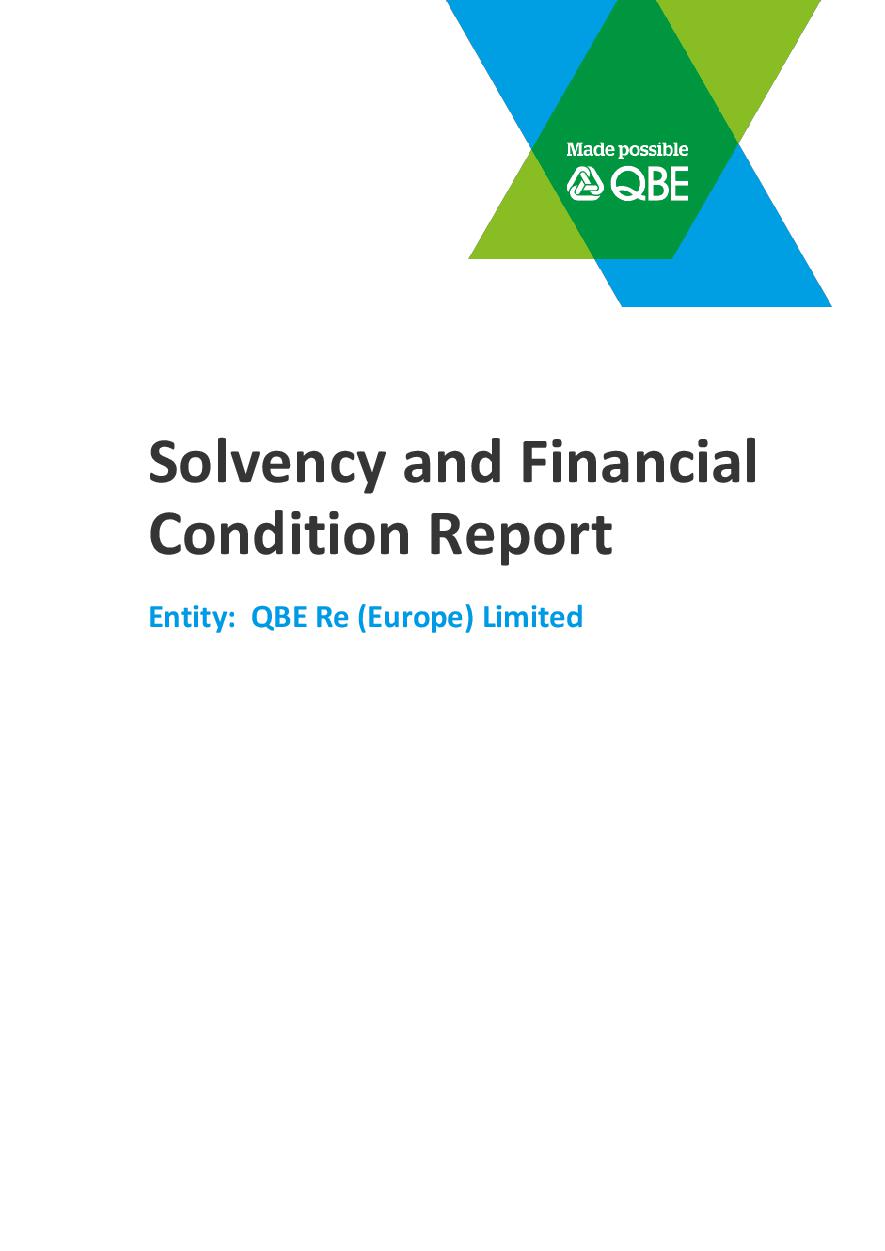 Solvency and Financial Condition Report - QBE Re (Europe) Limited - QBE ...