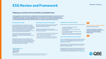 ESG Framework and Benchmarking Assessment - Summary Sheet