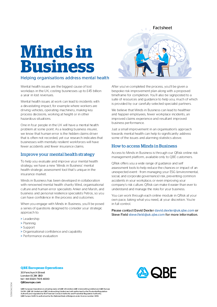 QBE Minds in Business: Helping organisations address mental health