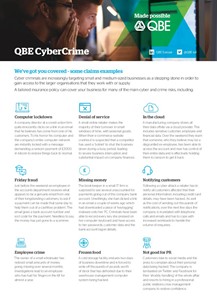 QBE CyberCrime - some claims examples