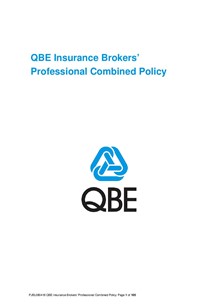 (PJBL080418) QBE Insurance Brokers Professional Combined Liability Policy