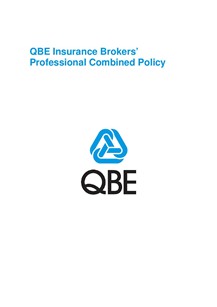 PJBL250518 QBE Insurance brokers professional combined liability Policy