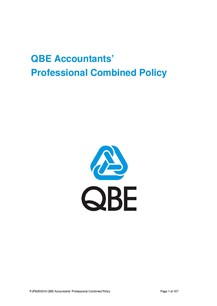 PJPB250518 QBE Accountants Professional Combined Insurance