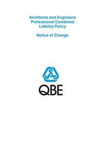 NJAS250518 QBE Architects and Engineers Professional Combined Liability Notice of Change