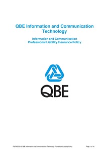 PJPW250518 QBE Information Communication Technology Professional Liability Policy