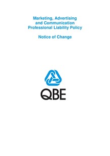 NJMF250518 QBE Marketing Advertising and Communication Professional Liability Notice of Change