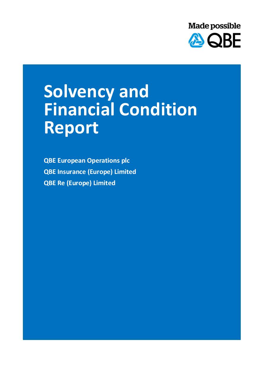 QBE European Operations Single Group Solvency and Financial Condition Report - 2017