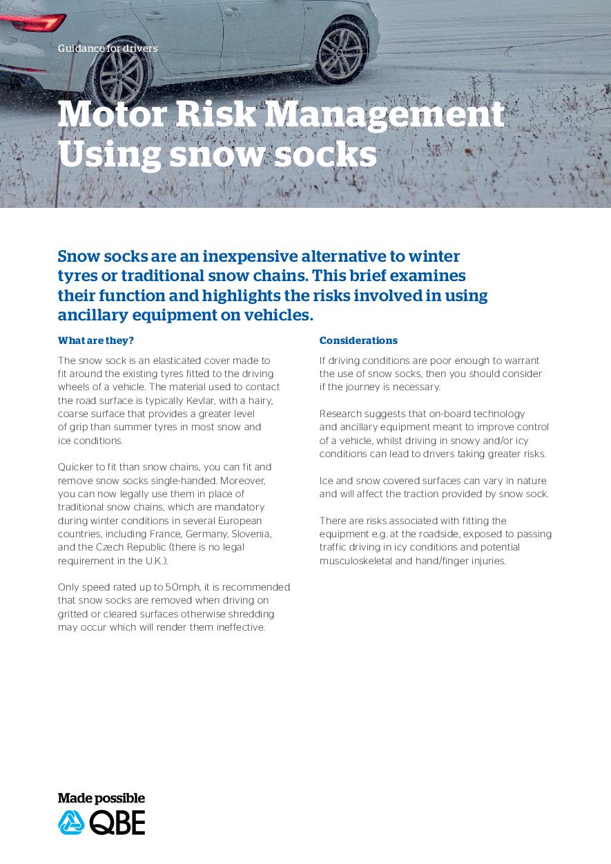 Using snow socks