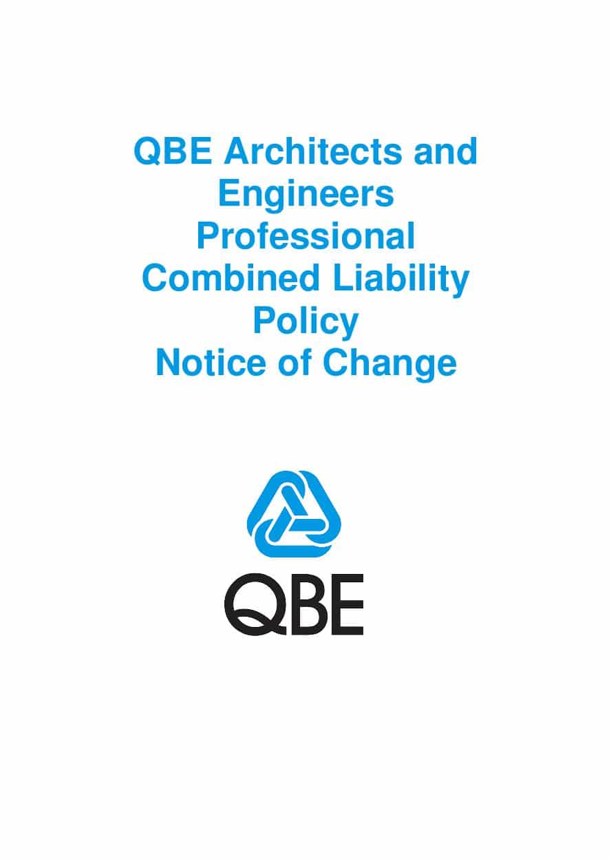 NJAS010119 QBE Architects and Engineers Professional Combined Liability Policy Notice of Change