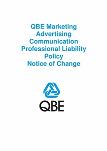 NJMF010119 QBE Marketing Advertising Communication Professional Liability Policy   Notice of Change