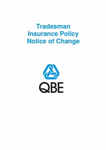 NTRA0100619 Tradesman Insurance Policy (Imarket) Notice of Change