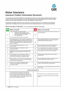 IMBP010119 (Comp) Minibus Insurance Product Information Document