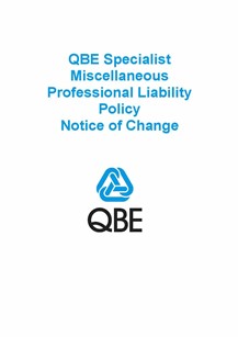 NJPJ060819 QBE Specialist Miscellaneous Professional Liability Policy   Notice of Change