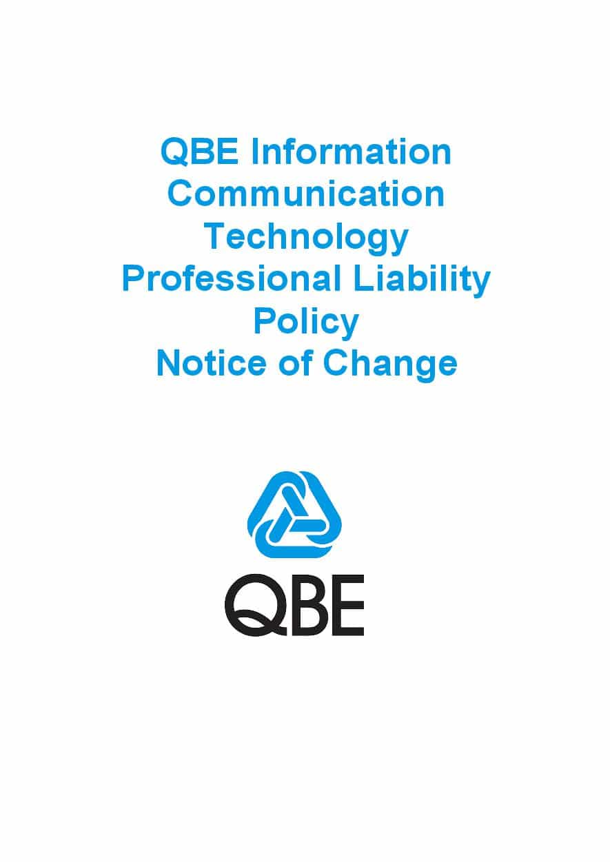 NJPW060819 QBE Information Communication Technology Professional Liability Policy   Notice of Change