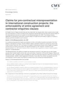 Pre-contractual misrepresentation in construction